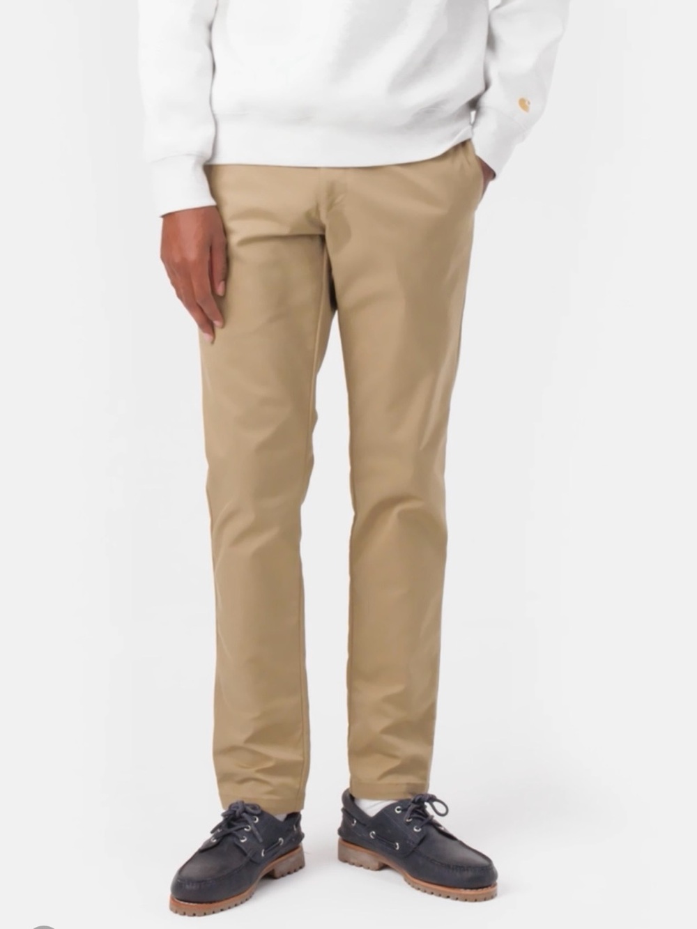 Carhartt  Mens Wip Sid Pant Chino Khaki Tapered Tan Beige Logo Size 29 x 32